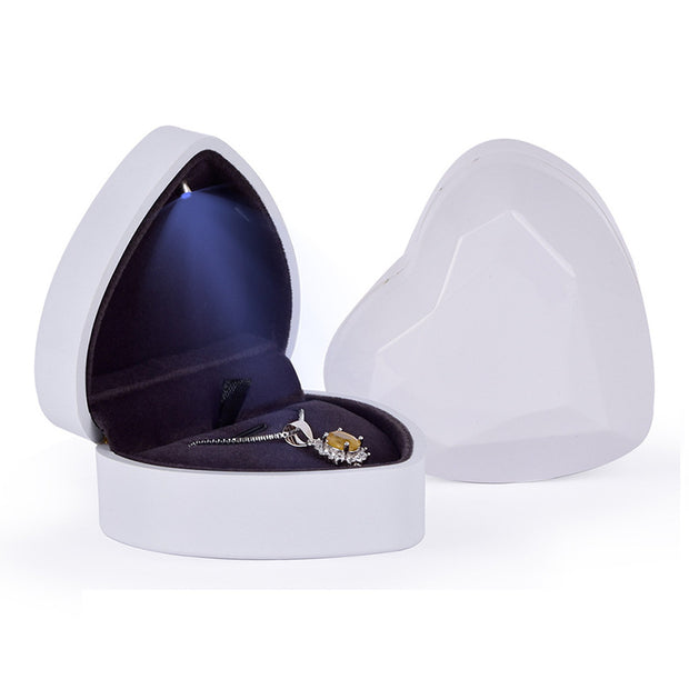 Creative Heart Shaped LED Light Jewelry Box High-