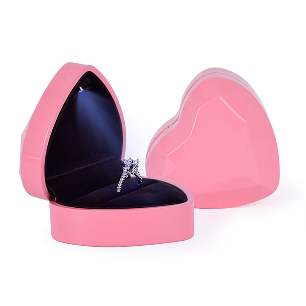 Creative Heart Shaped LED Light Jewelry Box High-