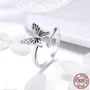 Sterling Silver Jewelry Set Vintage Butterfly Rings & Earrings Jewelry