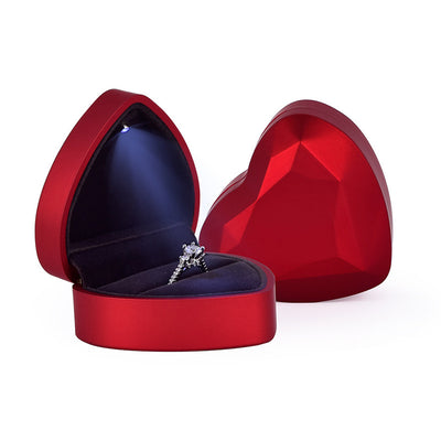 Creative Heart Shaped LED Light Jewelry Box High-