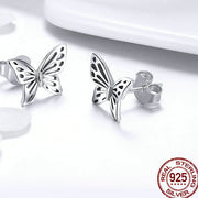 Sterling Silver Jewelry Set Vintage Butterfly Rings & Earrings Jewelry