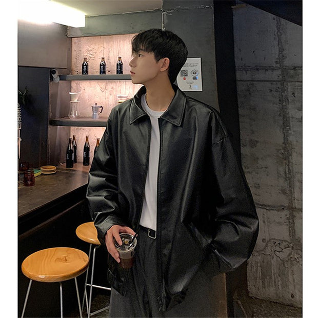 Leather jacket for men in autumn,