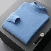 Men's high collar pullover sweater for autumn and winter